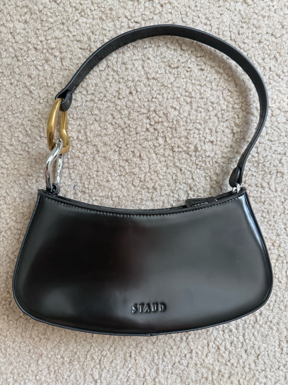 EUC STAUD Black Leather Ollie Handbag - Picture 3 of 8